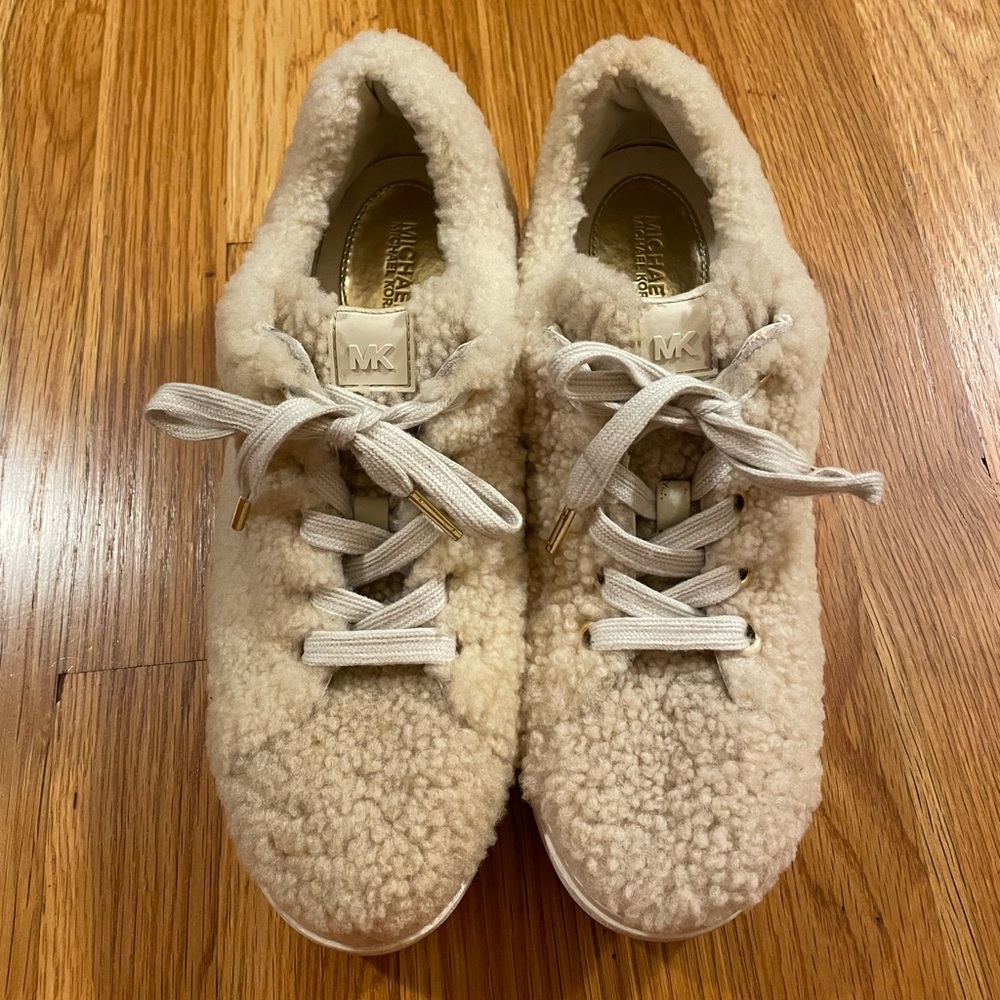 Michael Kors fuzzy sneakers
